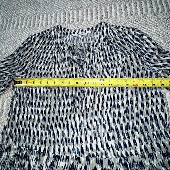 Madewell Sunpleat Lace-Up Top w/Painted Feathers - Sz S - Picture 14 of 16
